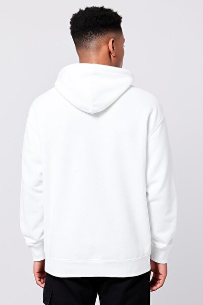 Rivox Unisex White Hooded Oversized Sweatshirt Lovefoot Printed