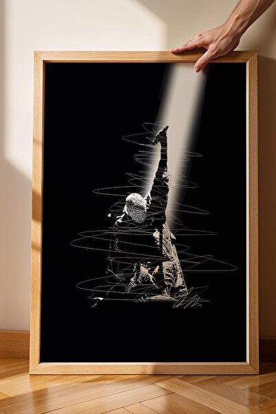 Saturn Πορτρέτο του Kanye West με κορνίζα ζωγραφική ραπέρ χιπ χοπ - αισθητική...