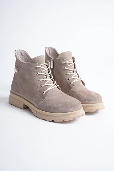 ANALİN SHOES Women's Genuine Leather Back Zipper Boots