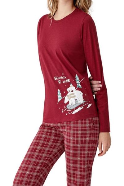 Arnetta 100% Cotton Crew Neck Plaid Pajama Set