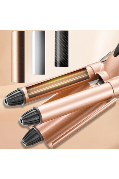 UNİBOX Triple Hair Curler with Ceramic Coating, Negative Ions, Automatic Adjustment, Modern Design,