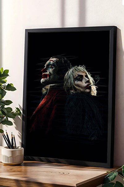 Saturn Joker Harley Quinn Portre Çerçeveli Tablo - Estetik Poster