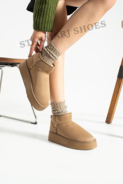 starmarj Γυναικείες μπότες VİZON με χοντρή πολυστρωματική σόλα και εσωτερική ...