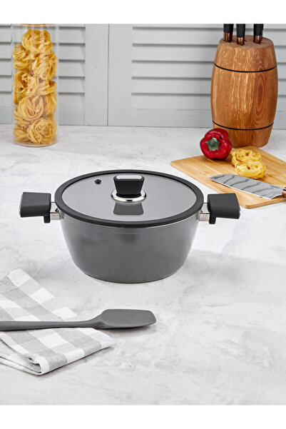 PoloChef Vista Ceramic Covered Deep Pot 26 cm Non-Stick Base