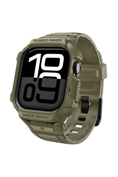 Spigen [Pachet husa + curea] Apple Watch 10 46mm Rugged Armor Pro V2, kaki