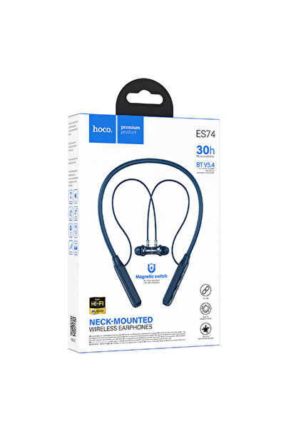 Hoco Casti Wireless (ES74), InEar, BT 5.4, 280mAh, Montare pe gât, ALBASTRU