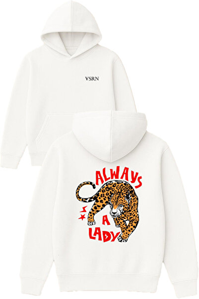 VSRN Φούτερ με κουκούλα Always Leopard Design με στάμπα, σε μεγάλο μέγεθος, λ...