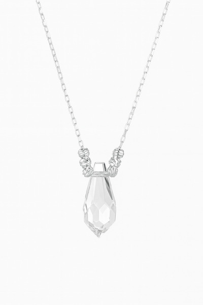 Bilsen Store 925 Ayar Gümüş Zincirli kristal taşlı Dorikalı Hediyelik Kolye