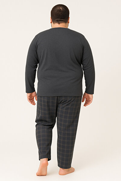 Mutlu City Men's High Quality Interlock Combed Cotton Plus Size Pajama Set 18546