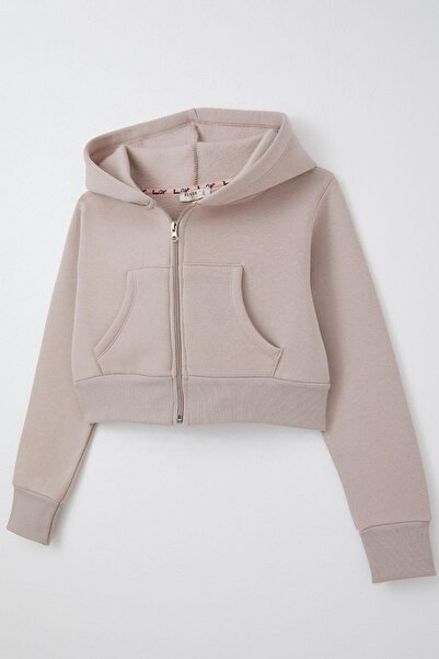 Breeze Κοριτσίστικη ζακέτα με φερμουάρ με κουκούλα 8-14 ετών, βιζόν