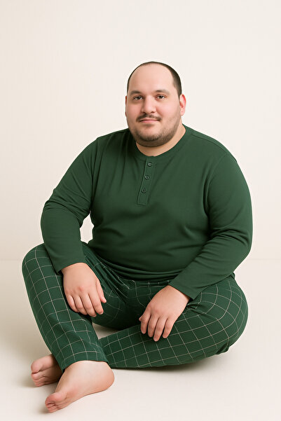 Mutlu City Men's High Quality Interlock Combed Cotton Plus Size Pajama Set 18546