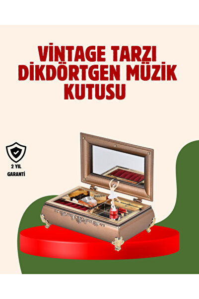 ASTRALTECH Piyano Şeklinde Balerinli Müzik Kutusu Takı Bölmeli Şık Model