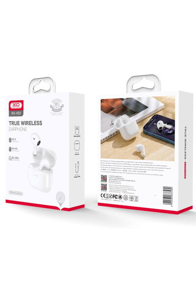 Xo Casti Wireless (X22), Casti Wireless, Ear Buds, BT 5.3, 200h StandBy, 250mAh, Yuzhu, White