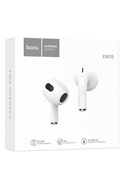 Hoco Casti Wireless (EW35), Casti Wireless, Ear Buds, BT 5.3, 150h StandBy, 250mAh, Sonido, White