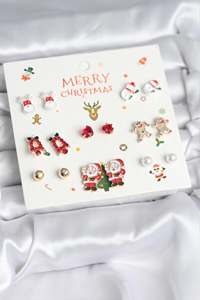 Skygo Christmas Themed Mixed Model 8 Pair Christmas Themed Women's Earring Set - Tj-Bkp11399