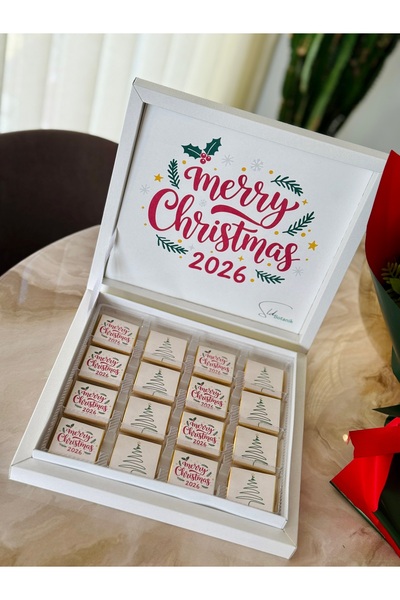 Çiçek 2026 Merry Christmas Çikolatası - Yılbaşı Hediyesi - Kutulu Gold Madlen...
