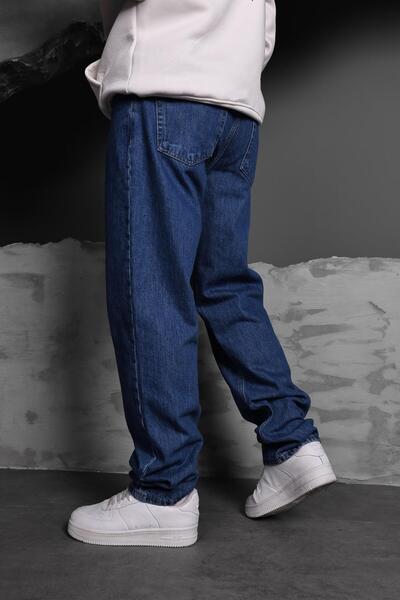 Slatra Men's Blue Washed Straight Fit Pants