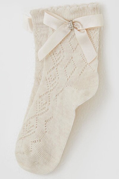 Katamino Κοριτσίστικες κάλτσες με διχτυωτό σχέδιο 5-10 ετών, κρεμ