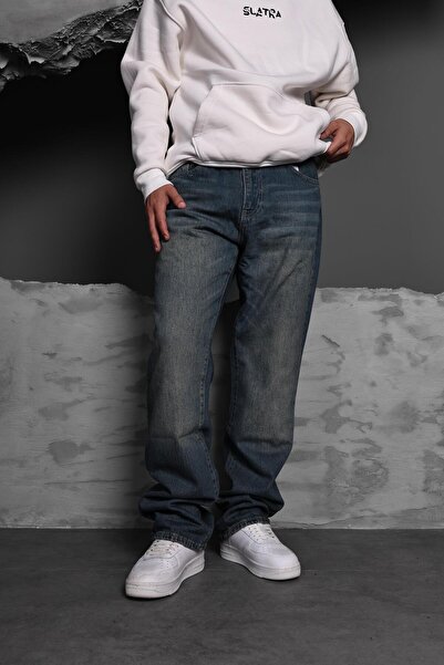 Slatra Men's Blue Stone Baggy Pants