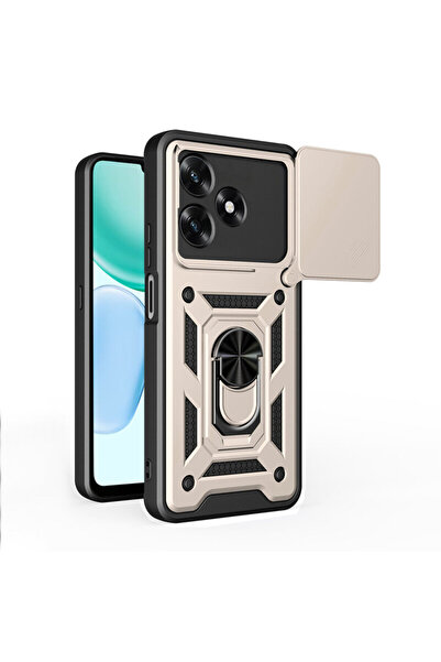 Techsuit Husă Honor X5c Plus cu protecție pentru cameră - Seria CamShield, aurie