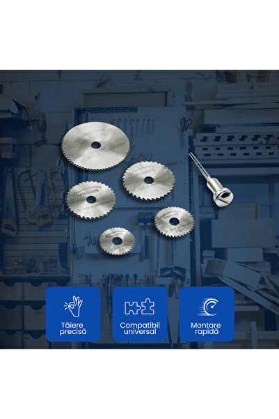 OferteTop Set of 5 Circular Saw Blades for Precise Cuts in Wood, Plastic and Pipes, Easy to Assemble