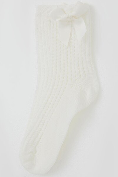 Katamino Girl's Socks with Mesh Detail, Ages 7-10, Ecru