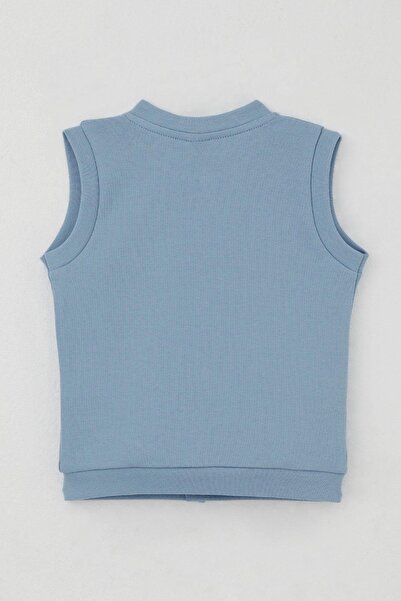 Breeze Baby Boy Vest with Snap Fasteners, Cute Balloon Bear Embroidery, 4 Months-1 Year Old, Blue