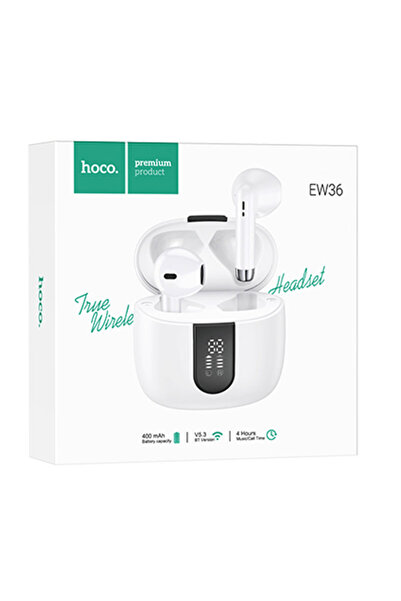 Hoco Casti Wireless (EW36), Casti Wireless, Ear Buds, BT 5.3, 150h StandBy, 400mAh, Melody, White
