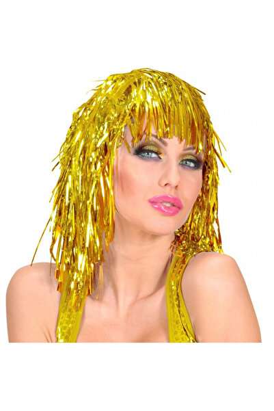 Skygo Golden Yellow Sparkling Metallic Party Wig
