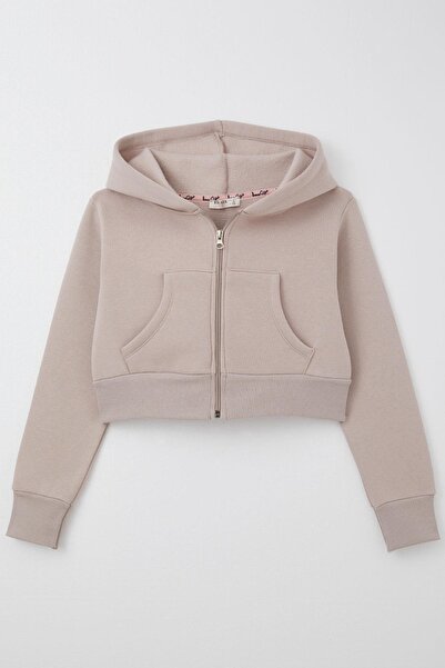 Breeze Κοριτσίστικη ζακέτα με φερμουάρ με κουκούλα 8-14 ετών, βιζόν