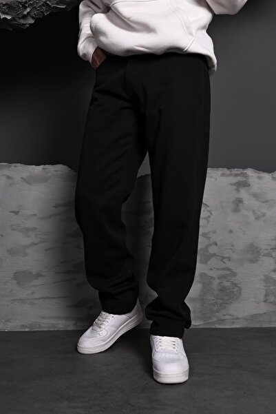 Slatra Men's Black Straight Fit Pants