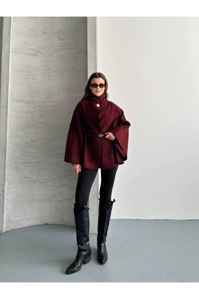 asur boutique Asur Boutique Women's Imported Cashmere Belted Poncho Standard Size 36-40