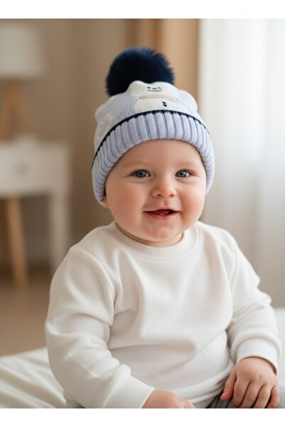 gigigiyim Pompom Snowman Patterned Knitwear Boy's Beanie