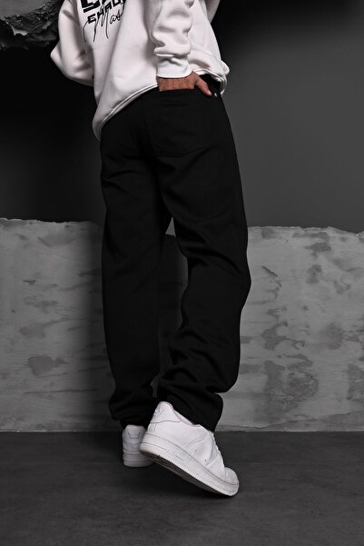 Slatra Men's Black Straight Fit Pants