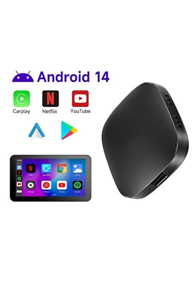 zyteq Adaptor wireless CarPlay și Android Auto 3-în-1 AB022, Plug-and-Play, WiFi 5GHz, negru