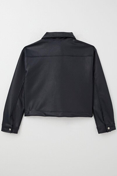 Breeze Дівчача шкіряна куртка з рельєфним візерунком на кнопках, 9-14 років, синя