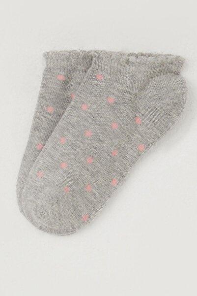 Katamino Ciorapi pentru fetiță cu model cu buline 1-12 ani, gri melange