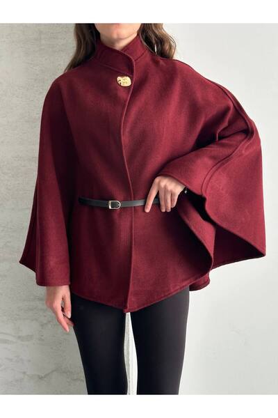 asur boutique Asur Boutique Women's Imported Cashmere Belted Poncho Standard Size 36-40