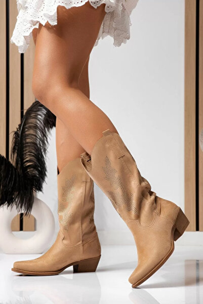 Zaira Women's khaki padded boots made of eco-leather suede Abrienda #22579 - 41