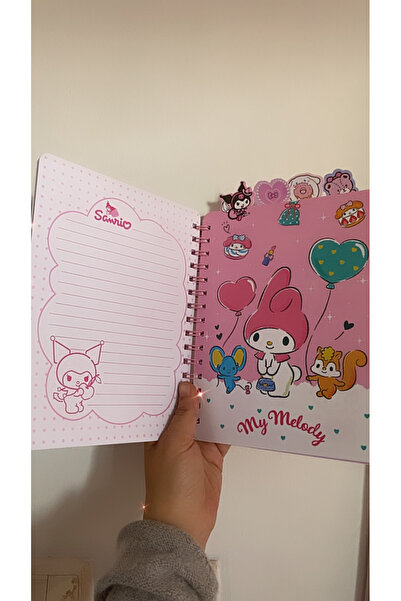 synshop Kuromi My Melody Striped Bookmark Spiral Notebook School Office Stationery Necessities Luxury Gift