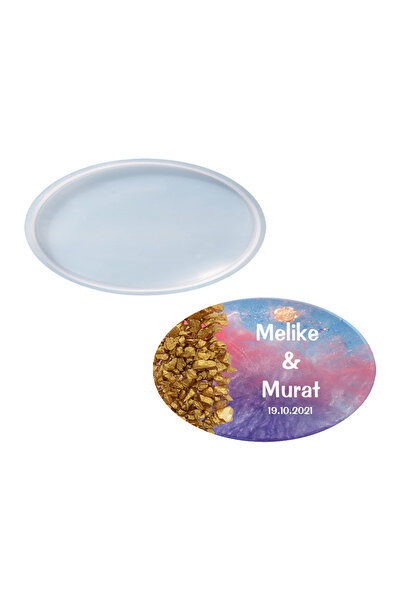 Getshopmini Epoksi Magnet Kalıbı Oval Magnet Kalıbı Silikon 9x6cm