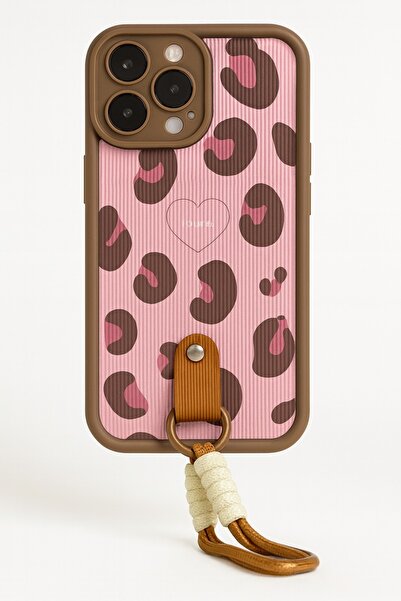 OSG iPhone 16 Pro Compatible Premium Camera Protection Phone Case with Leopard Pattern Bracelet