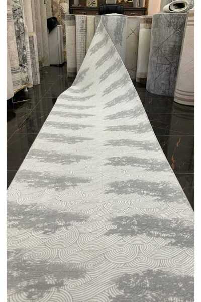 Nesrin KAYMAZ JEL TABAN MODERN KESME YOLLUK LEKE TUTMAZ SALON MUTFAK KORİDOR HALISI GRİ FÜME