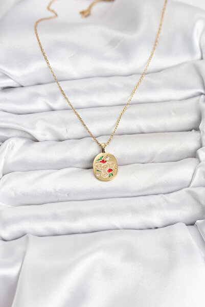 BSRE قلادة نسائية على شكل فيل ذهبي اللون (فولاذ 316L)