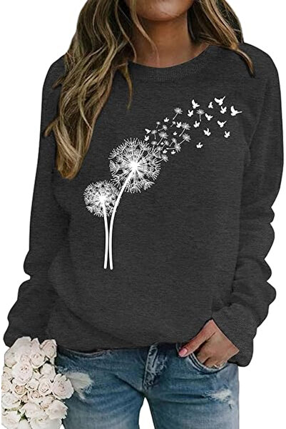 OEM Women's casual blouse, long sleeve sweater, gray XL