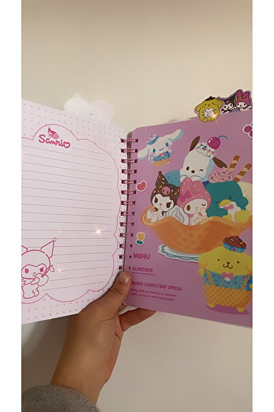 synshop Kuromi Cinnamoroll My Melody Striped Bookmark Spiral Notebook School Office Necessities Luxury Gift