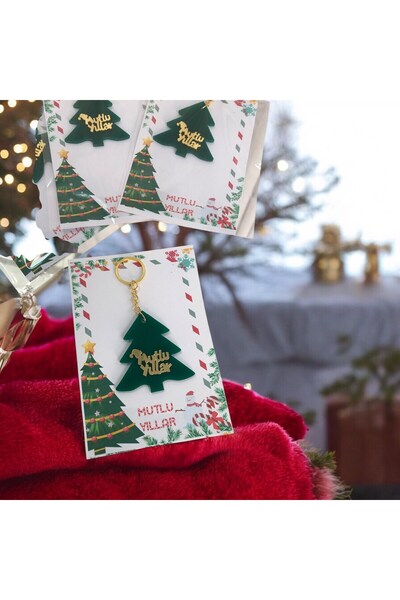 Masalsı Concept 5 Adet Yılbaşı Temalı Anahtarlık Çam Ağacı Figürlü Mutlu Yıll...