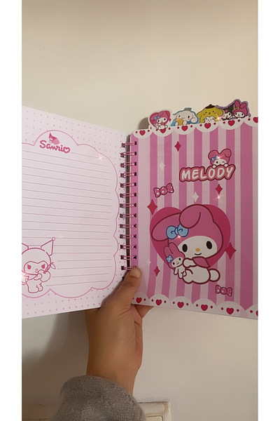 synshop Kuromi Cinnamoroll My Melody Striped Bookmark Spiral Notebook School Office Necessities Luxury Gift
