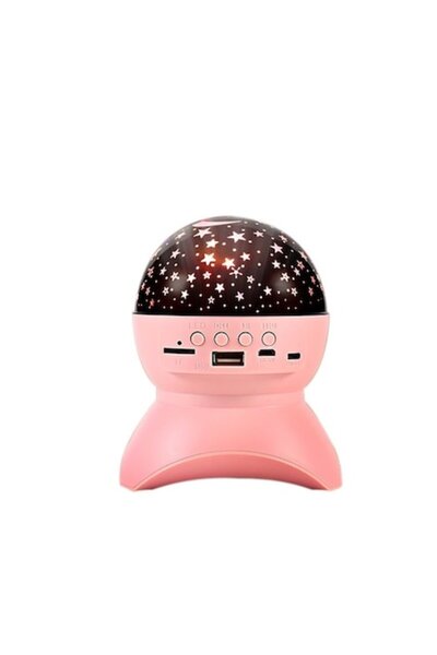 zyteq ZYTEQ night light, LED projector for children, star and moon projection, Bluetooth, pink