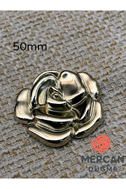 ODDA TASARIM ATÖLYESİ GOLD 5CM BÜYÜK BOY ÇİCEK DESEN PREMİUM DÜĞME